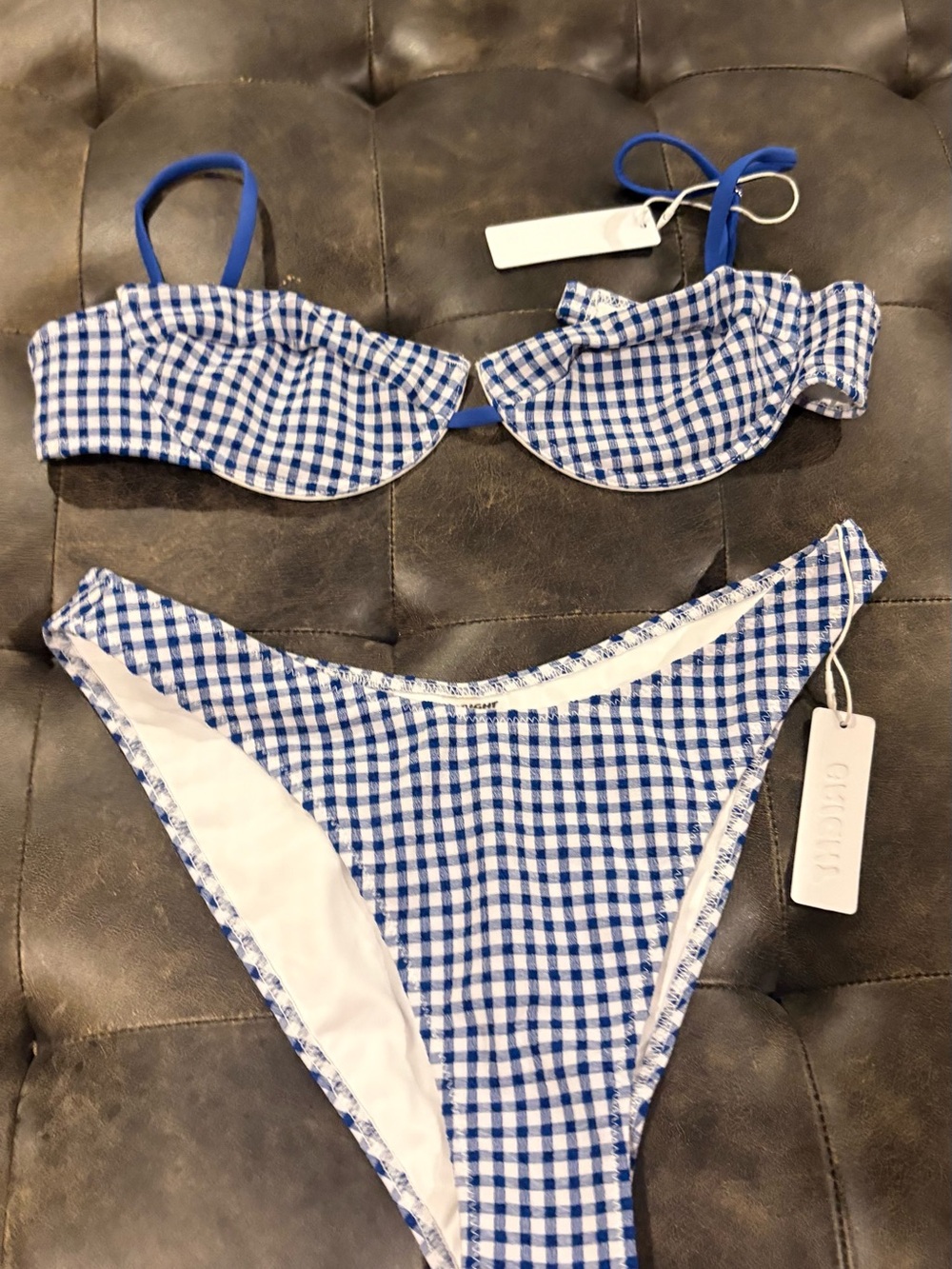 Bright Blue Gingham Bikini